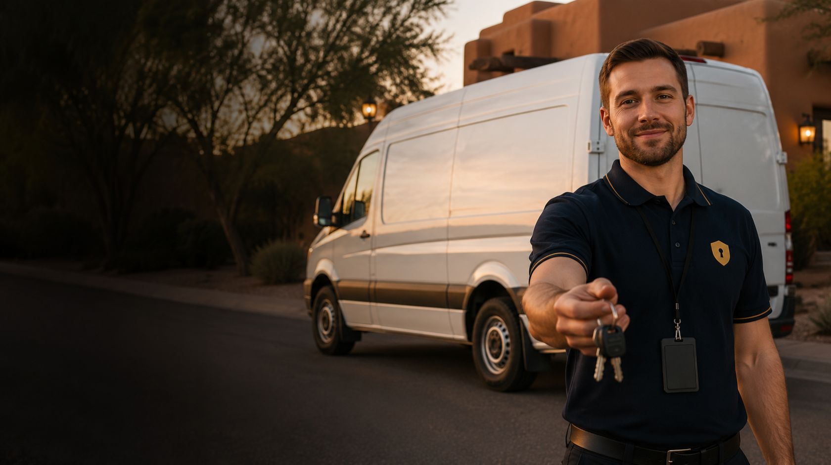 Affordable Locksmith of Albuquerque mobile locksmith technician by service van